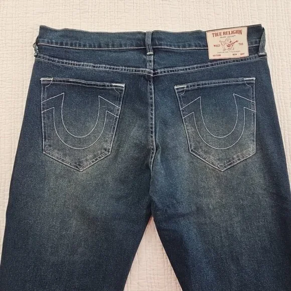 True Religion Ricky Jeans Men's 36x34 Med Wash Relaxed Straight Leg NEW NWT